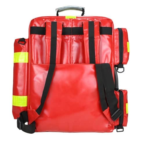 Notfallrucksack PROFI RED - Extensive XL inkl. Modultaschen - LEER rot aus Plane