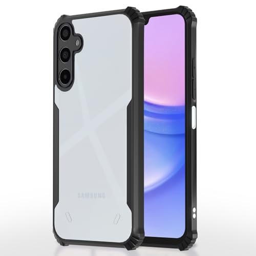 Image of Pikkme Crystal Clear Transparent Back Cover | Ultra Hyrbid | Full Camera Protection | Raised Edge | Bumper Case for Samsung Galaxy A16 5G (Black)