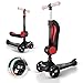 besrey 2 en 1 Trottinette Enfant de 2 à 14 Ans, Trottinette Pliable 3 Roues Plateau Antidérapant avec LED Roues, Hauteur réglable