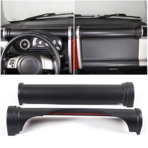 Image of Dashboard Center Console Trim Cover Compatible with Toyota FJ Cruiser 2007-2021 ABS Dashboard Dial Panel Cylindrical Trim Frame Accessories, 2PCS (Matt Black)