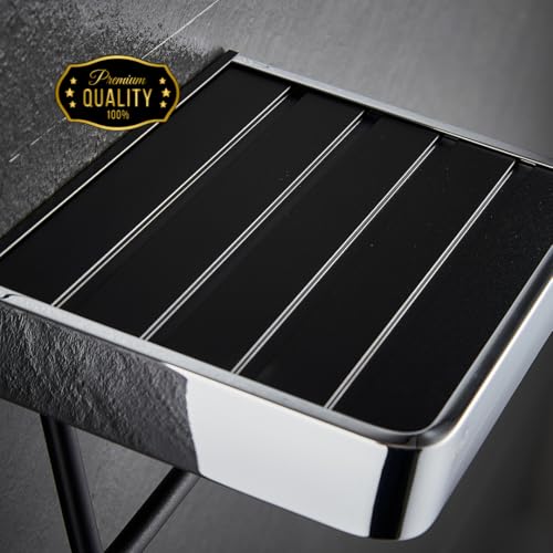 Image of FUAO Maxton Series Toilet Paper Holder, Wall Mounted, Rust Proof & Corrosion Free, Heavy-Duty Bathroom Tissue Holder, Modern Accessory | Chrome, Brushed Gold & Matte Black (Chrome Glossy)