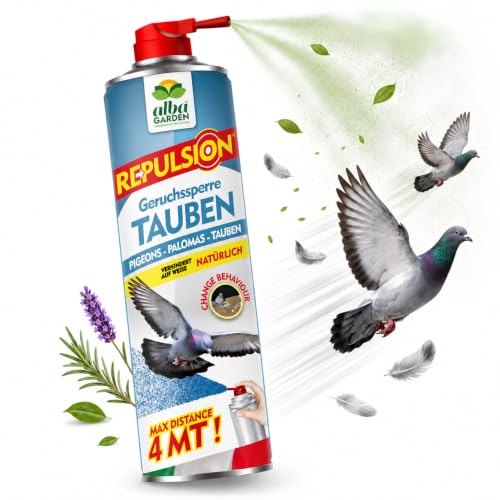 Albagarden - Taubenabwehr Spray - SOFORTIGE Wirkung - Pflanzliche...