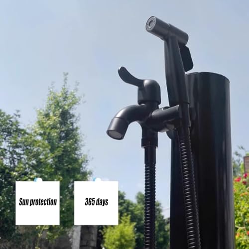 Columna de agua de jardín con pistola pulverizadora, dispensador vertical de acero inoxidable para riego y lavado