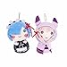 Re Zero Rem Emiria Peluche de Juguete Anime Re Life en un Mundo Diferente de Zero Peluche de Juguete Lindo Anime Figura Juguetes 12CM Suave Felpa Llavero Colgante para Mochila Llavero