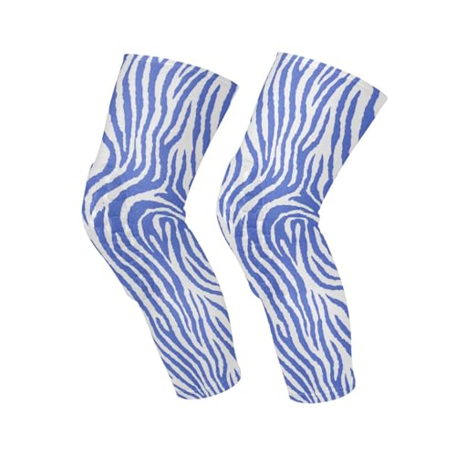 JUNZAN Zebra Pinted Basketball Knee Pads for Youth Kids Wrestling Knee Pads with Sleeves Sport Kneepads for Volleyball Football Blue