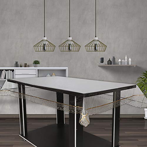 Oriental Weavers 6 Seater Large Clear Vinyl Pvc Table Cloth, Wipeable Transparent Table Cloth Protector For Dining Table, Dinnng Indoor & Outdoor Uses (Size- 60" X 90") #TOP1