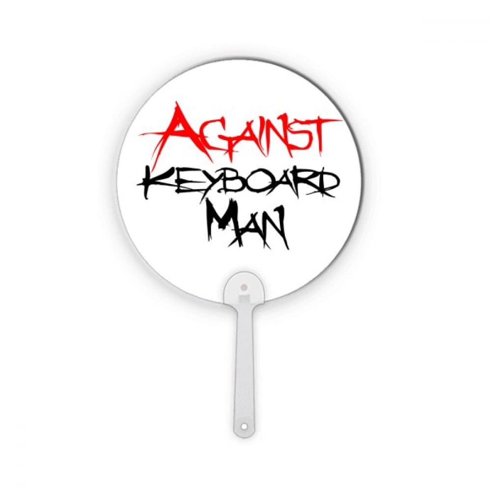Fan portable homme style Art Déco en plastique rond pour décorations et artisanat de mode
