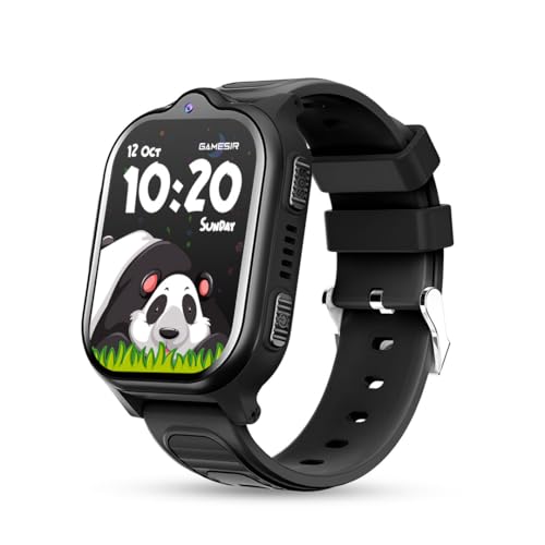 Image of GameSir TrackNova 4G /5G Kids Smartwatch | Live GPS Tracking | App Control | HD Video Call | Games | Family Chat | SOS Safety Alert | IP67 | Camera | FaceLock | 800mAh Long Battery Life - (Black)