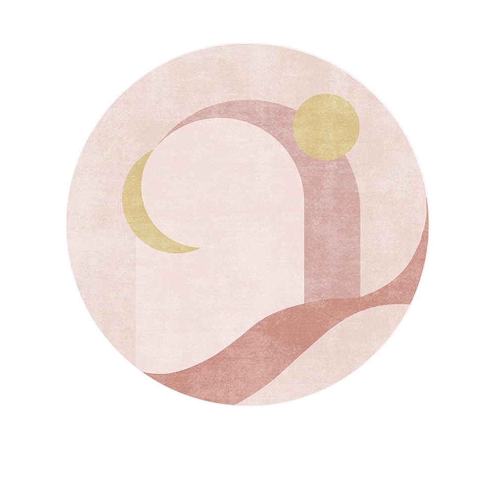 Tapis rond 200 cm lavable et antidérapant pour grand salon cosy