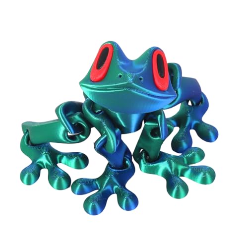 Imán decorativo rana magnética 3D azul y verde miniatura 2