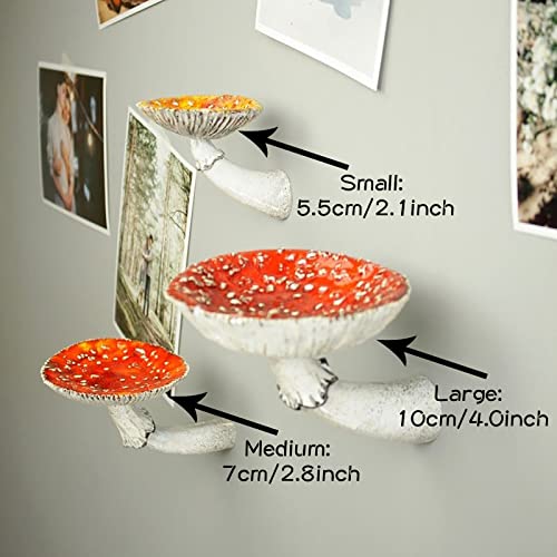 Kunyeah Mushroom Hanging Shelf,Wall Floating Shelf Mushroom Shaped Resin Hanging Ornaments Home Decor Wall Storage Shelves For Bedroom, Living Room, Bathroom (Medium) #TOP1