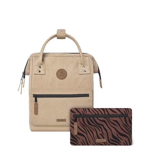 Cabaïa - Zaino Adventurer Luxor - Mini 10L - Idrorepellente - scomparto per PC fino a 10,5″ - 2 tasche intercambiabili - Vegan certificato - Zaino da viaggio, lavoro e scuola - Marrone