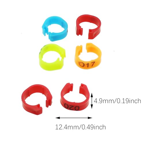 SQXBK 100 peças 8 mm cores mistas identificadoras clipe de perna de plástico para aves domésticas an