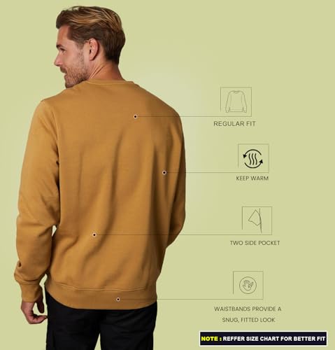 Image of Sleepynuts Unisex Fleece Sweatshirt for Men and Women (Mustard,X-Small)