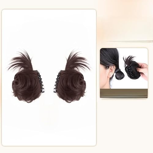 Wennier Low-ponytail bun wig, claw clip artificial hair, natural fluffy