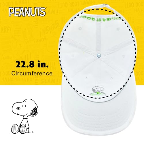 Concept One Boné Peanuts Snoopy Dad Hat It's Good to Be Green Earth adulto com aba curvada, branco,
