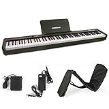 Digital Piano, Horse 88 Keys Electric Keyboard with Fully Weighted Action Built-in Speaker with Sustain Pedal Music Sheet and Power Supply