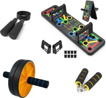 Livox Pushup Board Stand Fitness Gym Equipment Set for Home Workout Abs Wheel Roller with Skipping Rope Home Workout Handgrip Combo Set for Men Strength Training (B0CPYLVR23) Amazon Price History, Amazon Price Tracker