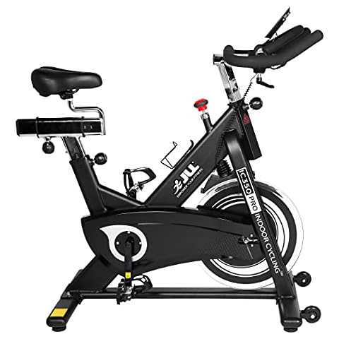 JLL® IC350 PRO Indoor Bike, Direct Belt Driven Exercise Bike For Home, Cycling Machine With Advanced Flywheel, Friction Resistance, Monitor, Heart Rate Sensors, 12 Months Domestic Warranty Cover