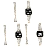 HOMSFOU 3 Piezas De Repuesto De Correa De Reloj De Diamantes De Imitación Para Acero Inoxidable Elegante Y Resistente Cierre De Liberación Rápida Color Dorado Vintage.
