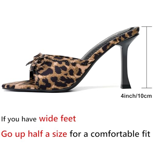 Image of Mostrin Kitten Heels for Women Round Toe Heels With Bow Vintage Mules Sexy Slip on Stiletto Backless Sandals for Party Daily