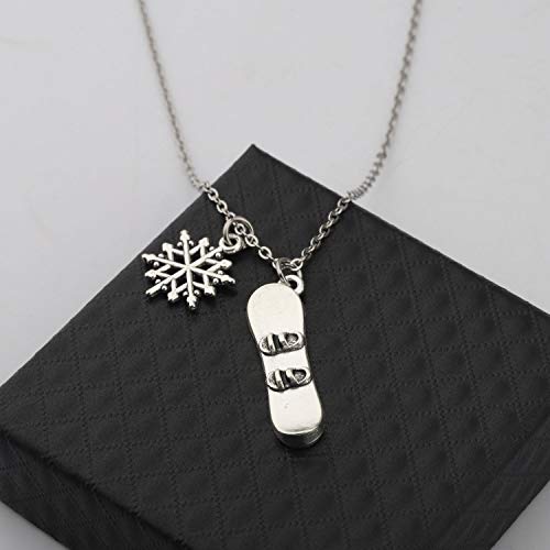 CENWA Snowboarder Gift 3D Snowboard and Snowflake Pendant Snowboarding Necklace Snowboarder Team Gift4