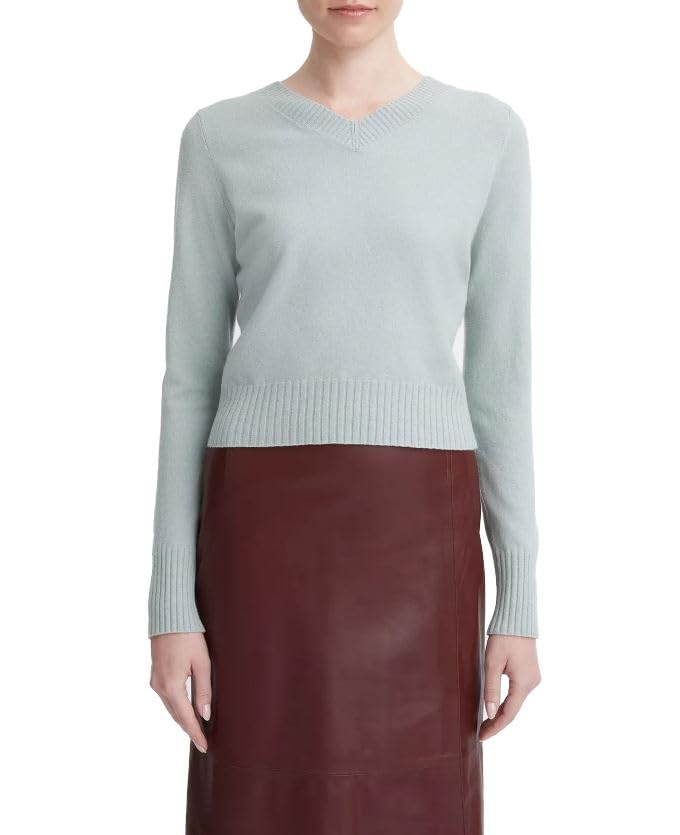 Image of Vince Women's Cropped V Neck Pullover