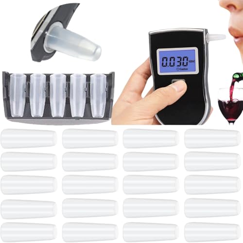 ZLXFT Alcoholimetro Boquillas,20pcs Boquilla de Alcoholímetro,Boquilla para Probador de Alcohol,Boquillas de Repuesto para Alcoholímetro,Detector de Alcohol en El Aliento Boquilla,Compatible AT818