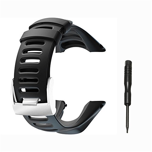 Picowe Watch Band Strap Soft Rubber Watch Band Replacement, Adjustable Watch Replacement Watch Accessories for Suunto Ambit 1/2/2S/2R/3 Sport/3 Run/3 Peak, Screwdriver Included