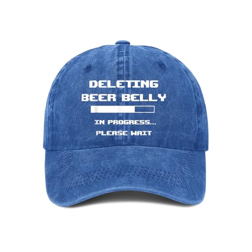 Deleting Beer Belly Please Wait Loading Bar Washed Denim Hats Cute Baseball Cap for Men Women Adjustable Trucker Hat