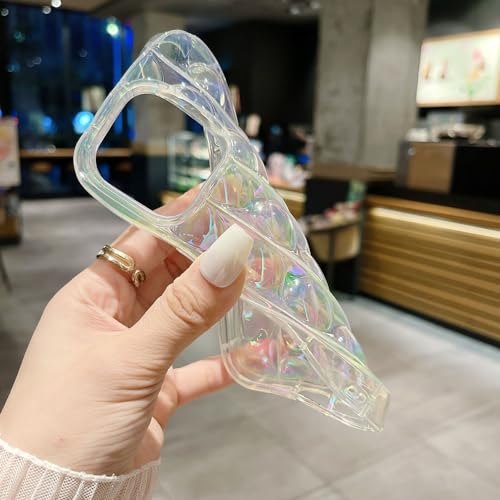 Coque iPhone 14 colorée à pois 3D avec reflets brillants plaqués