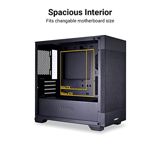 Image of LIAN LI High Airflow Micro ATX PC Case, RGB Gaming Computer Case, Mesh Front Panel Mid-Tower Chassis with 2x140mm ARGB PWM Fans Pre-Installed, Tempered Glass Side Panel (LANCOOL 205M MESH, Black)