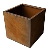 GardenGrace Pflanzkübel Cortenstahl, Quadratisch, Rost-Optik, Extra Stabil 2mm Dicke, Bereits Gerostet (40x40x40)