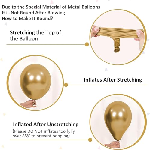 Image of Chrome Balloons, 30 pcs Navy Blue & Gold Chrome Metallic Balloons for Birthday Decorations, Anniversary, Engagement, Wedding Decorations, Baby Shower, Party Decorations (30 Pcs, N Blue Gold)