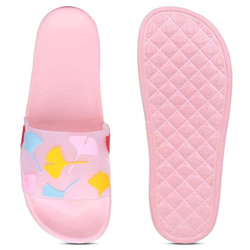 Image of Pampy Angel Transparent Leafs Women's Flip Flops Slides Back Open Household Comfortable Slippers