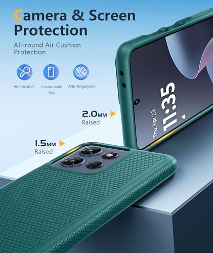 Image of FNTCASE for Moto G 2026 /2025 Case: Moto G Play 2026 /Moto G Power 2025 Case Dual Layer Military Protective Heavy Duty Cell Phone Cover with Screen Protector Shockproof Rugged Non Slip Textured (Green)