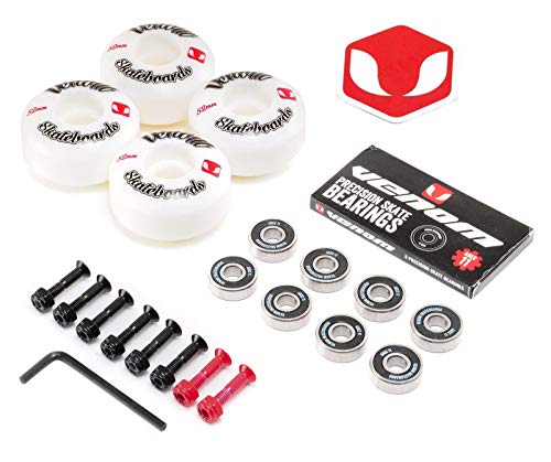 Rodamientos y ruedas Venom para tabla de skate, ABEC 11, blanco