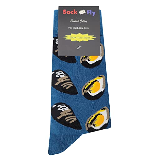 Mussel Dress Socks Funny Novelty Crazy Fun Design Men Size 8-12 Cotton Casual Crew Colorful Funky Fancy Socks Gift for Men4