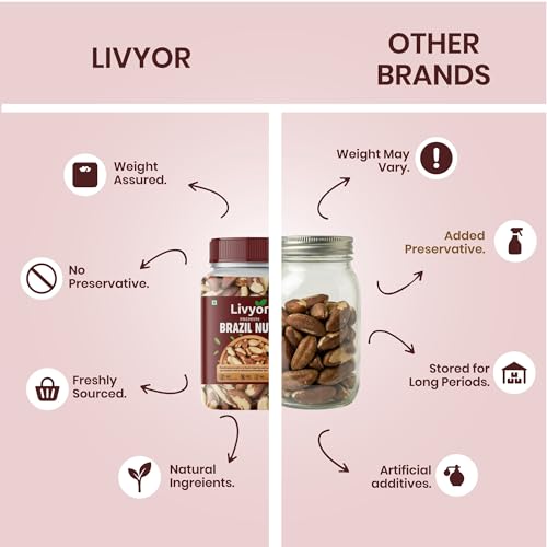 Image of Livyor premium Brazil Nuts- 100g | Grade A ++ Nuts | Premium Jumbo Size | Rich in Selenium and Antioxidants | No Cholesterol | Brazil Superfood | Whole Brazil nut | Pack of 1