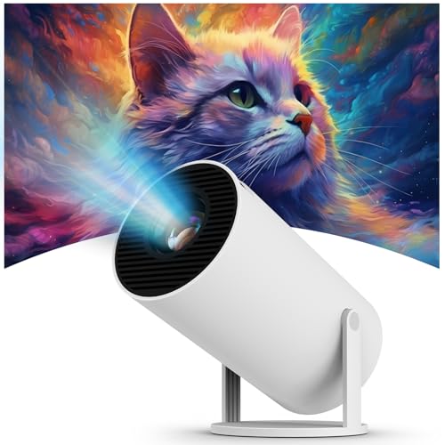 Mini Projecteur Android 11, 4K Videoprojecteur avec 120 ANSI Lumens, Rotation 180° et Auto...