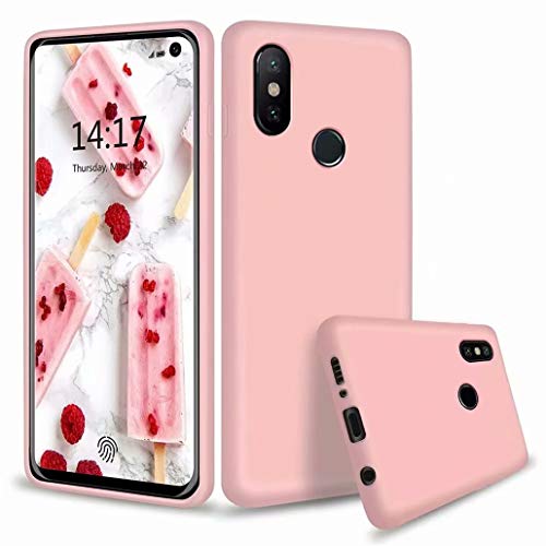 CRABOT Compatible con Xiaomi Mi A2 Lite/Redmi 6 Pro Silicona L�quida Caso Cubierta de Goma Anti-ca�da Resistente a Los Ara�azos Carcasa del Tel�fono+1*(Protector de Pantalla Gratuito)-Rosado