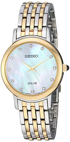 Seiko SUP398 Two Tone Stainless Steel Mother of Pearl Dial Women's Watch