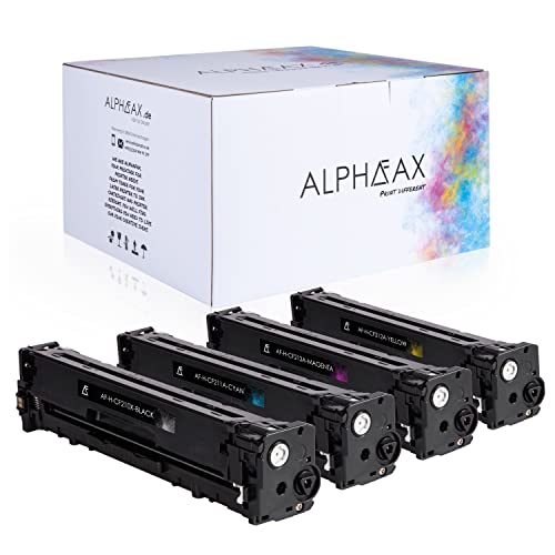 Alphafax 4 Toner kompatibel mit HP CF210X CF211A CF212A CF213A für HP LaserJet Pro 200 M251n Color MFP M276nw M276n M251nw - Schwarz 2.400 Seiten, Color je 1.800 Seiten