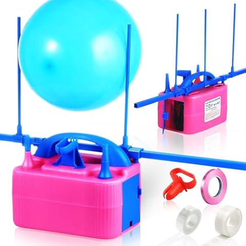Party Zealot Electric Balloon Inflator Dual Nozzles with Balloon Sizer Air Pump US Standard Plug for Balloon Arch, Column Stand, and Balloon Decoration Cover