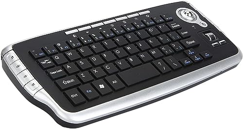 2.4G ワイヤレスキーボード、トラックボール、スリム、プラグアンドプレイ、ポータブルコンパクトミニバックライト付き多機能78Keys USB に適用 Computer Desktop Tablet Laptop PC