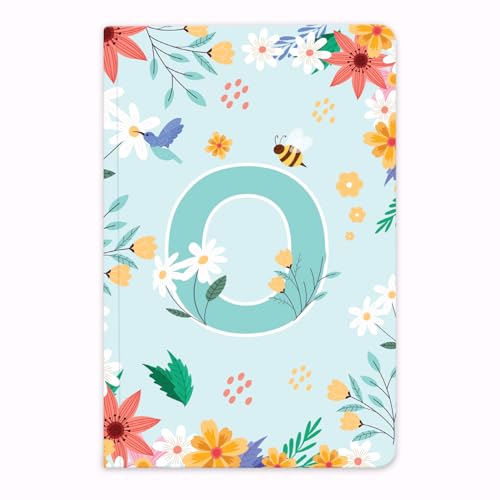 Image of Initial O Premium Soft Bound Notebook Diary for Girls and Women (B6, 90 GSM, 160 Ruled Pages) Floral Design Notebook Journal Diary