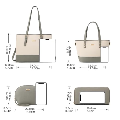 Image of Women Fashion Handbags Tote Bag Shoulder Bags Top Handle Satchel Purse Set