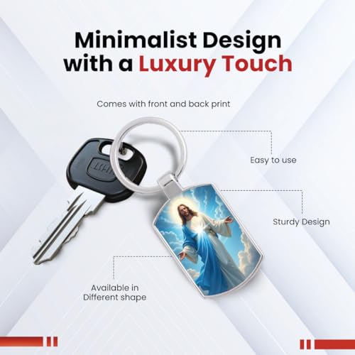 Image of Stylish Metal Keychains with Permanent Glossy Print - Inspirational Quotes & Spiritual Designs - Perfect Key chains for loved ones, Personal Use, Gifts & Return Gifts