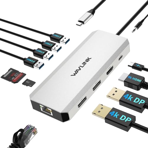 Amazon | WAVLINK USB Cハブ トリプルモニター、12in1ラップトップ