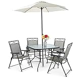 CASTLECREEK Patio Dining Set Furniture Deluxe, Outdoor Table and Chairs 6 Piece for Backyard, 6 Piece
